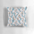 Blue Quaker Monk Parakeet decorative throw pillow featuring a vibrant avian design