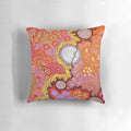 Pillow featuring a vibrant abstract design inspired by Australian aboriginal dot painting art