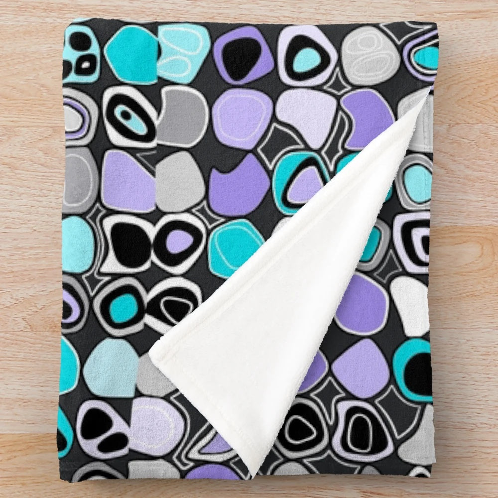 Colorful abstract graphic design plush blanket