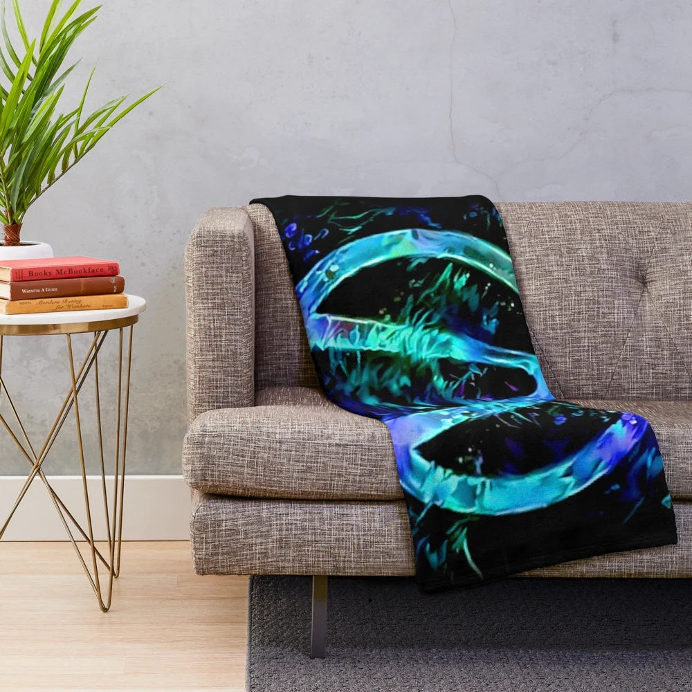 Borderlands Vault Hunter Plush Blanket with Neon Color Splash Design