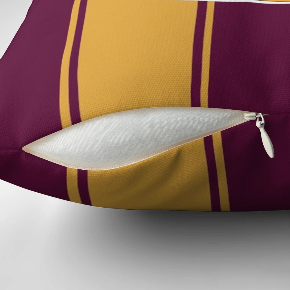 Bradford City AFC inspired throw pillow featuring the club's iconic orange and red colors