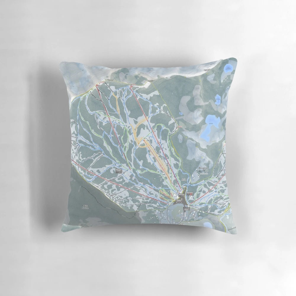 Brighton Resort ski trail map printed on a cozy throw pillow