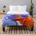 Vibrant brindle boxer dog plush blanket with colorful, contemporary pet portrait design