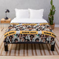 Bruno Mars inspired plush blanket with celestial and vibrant design
