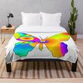 Colorful butterfly design plush blanket