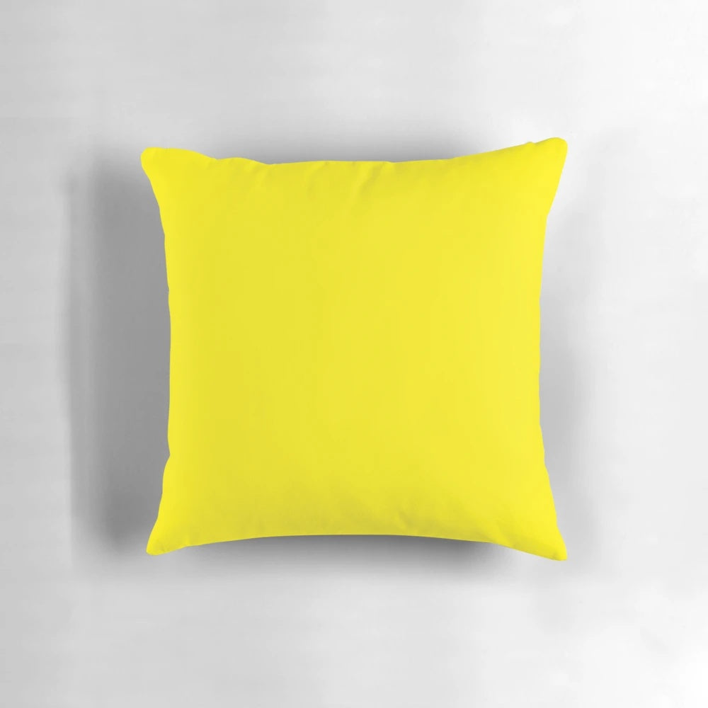Vibrant canary yellow pillow with a range of yellow shades