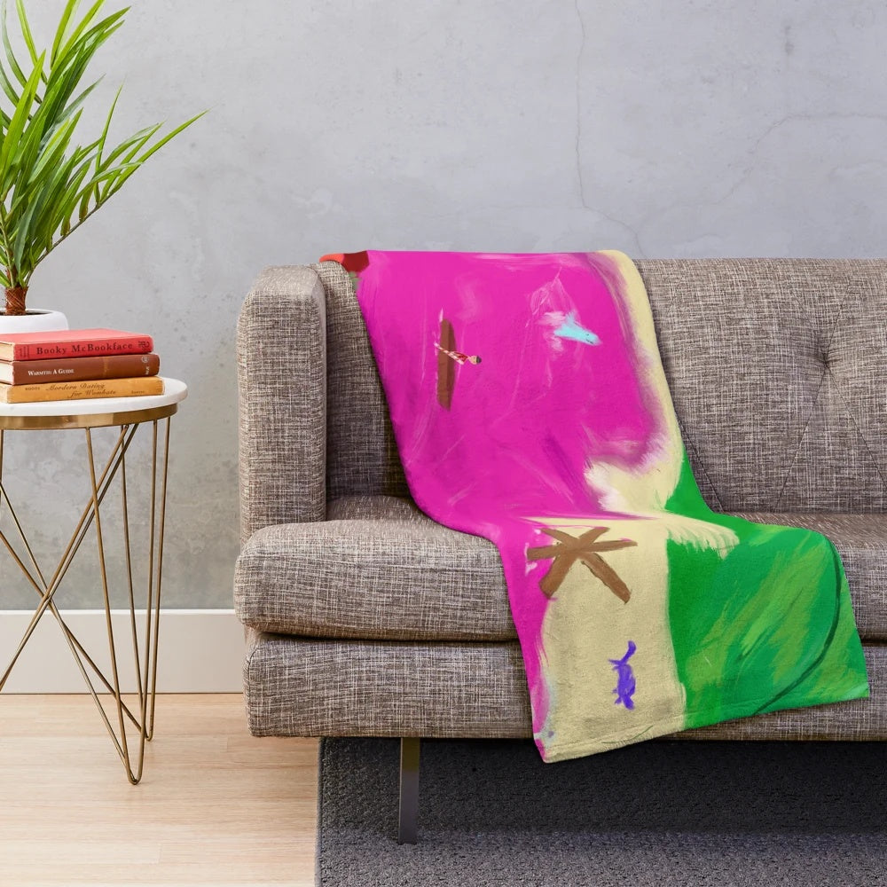 Colorful and imaginative plush blanket with a candy-inspired design