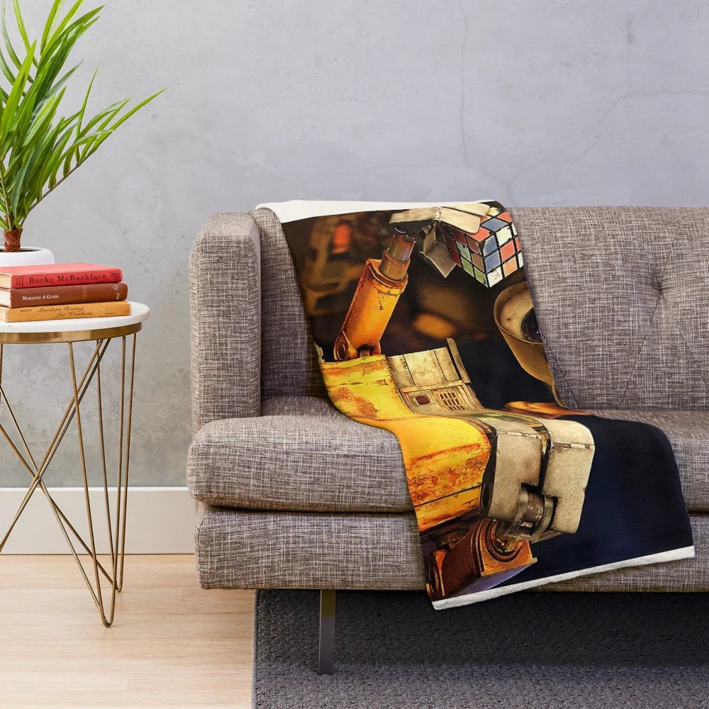 Colorful cartoon animation Wall-E themed plush blanket