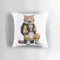 Colorful illustration of a cat sitting in a fun and playful pose