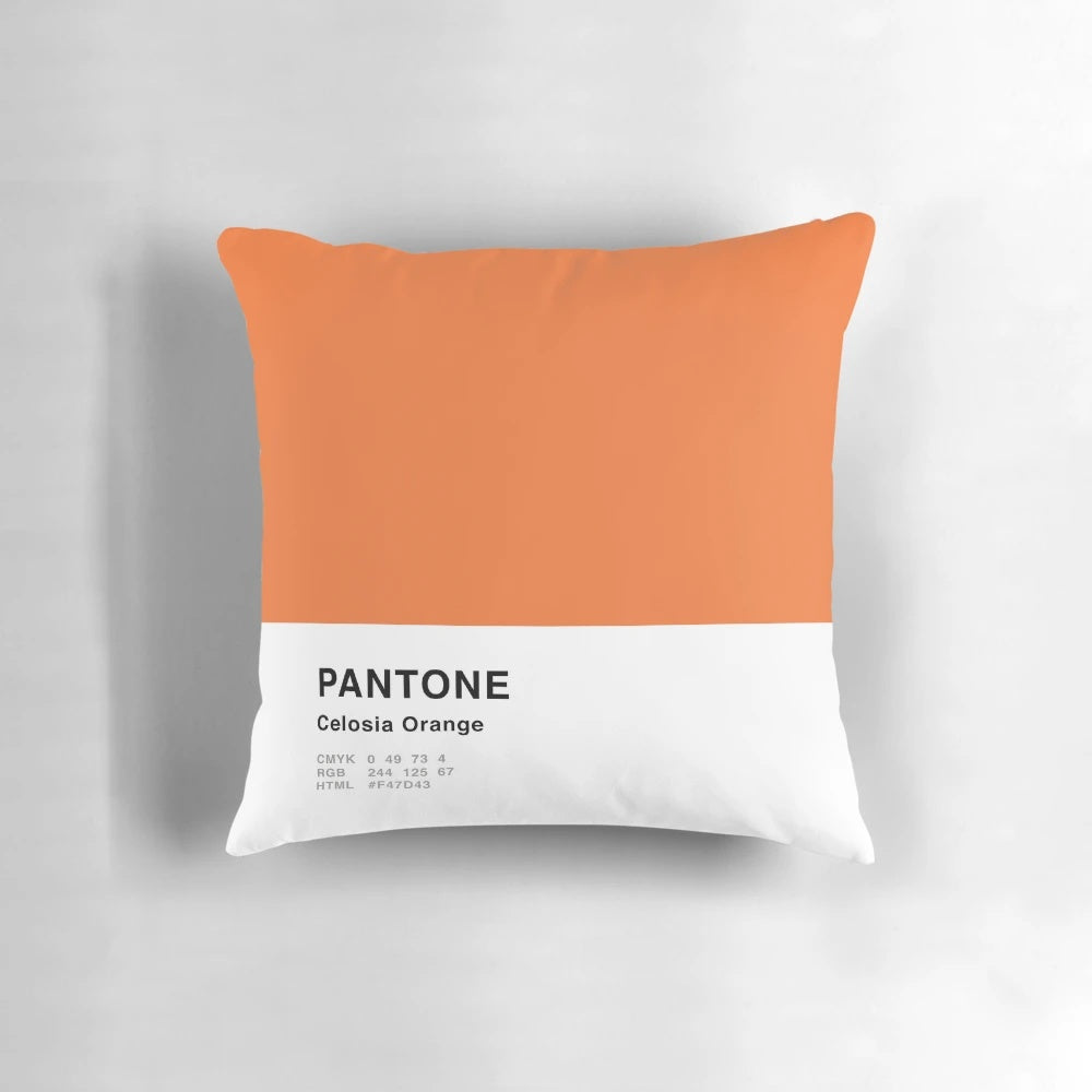 Celosia orange pillow with a simple, contemporary design