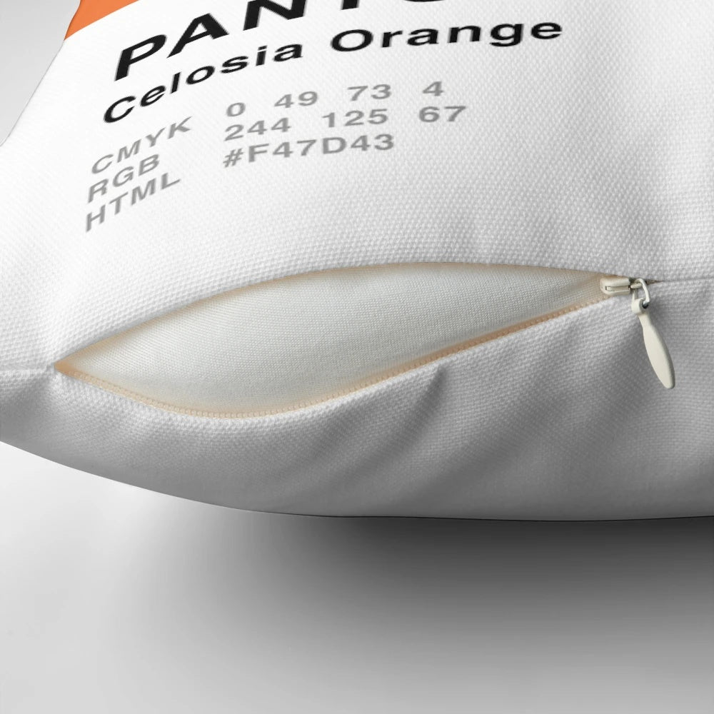 Celosia orange pillow with a simple, contemporary design