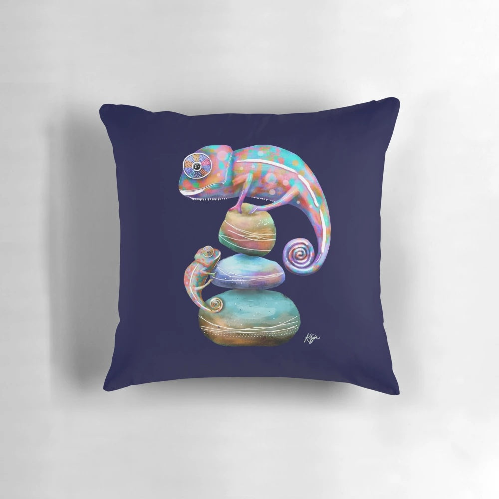 Colorful chameleon pillow for decorating your home with a touch of nature
