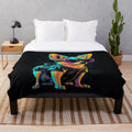 Colorful and cool Chihuahua plush blanket with pop art and retro wave design