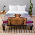 Colorful clown plush blanket with abstract patterns and nature-inspired motifs