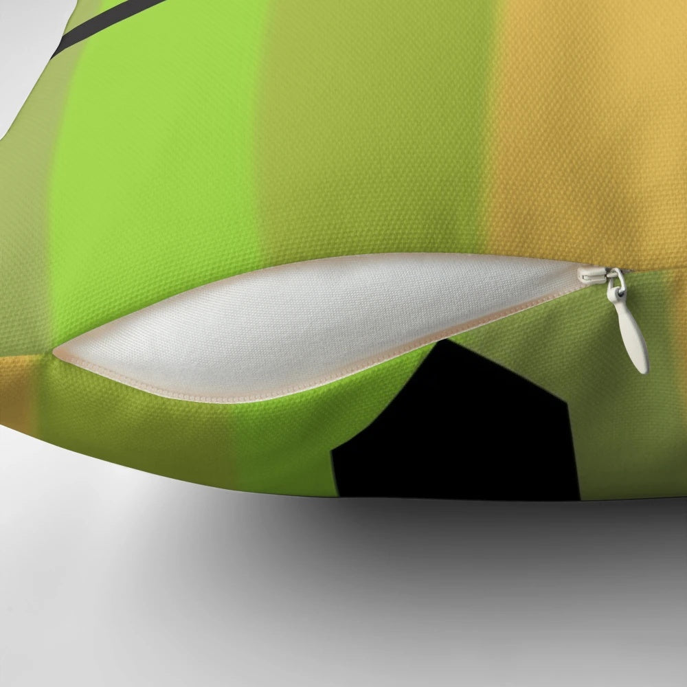 Colorful CMYK toucan digital illustration printed on a soft, high-quality pillow.