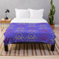 Colorful plush blanket with a Colombian mountain landscape pattern