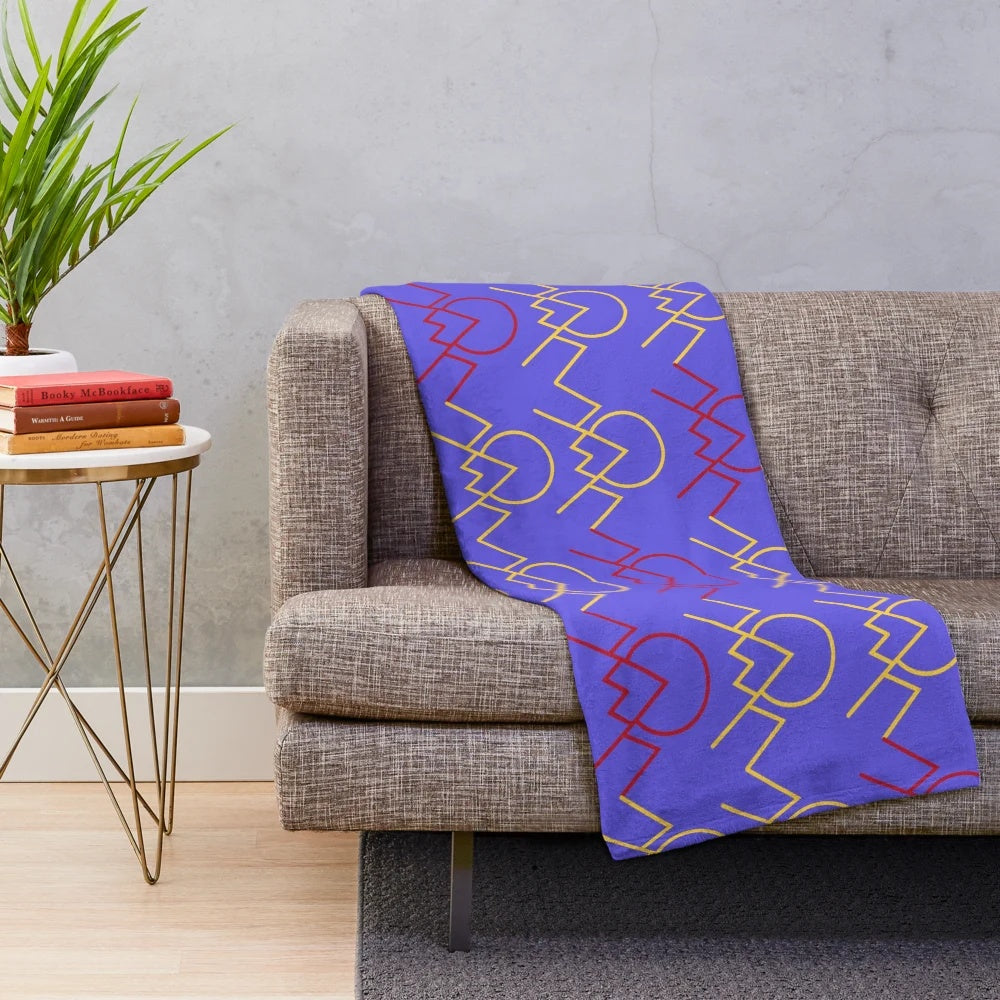 Colorful plush blanket with a Colombian mountain landscape pattern