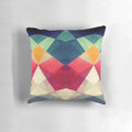Colorful modern geometric throw pillow with a sky and star design