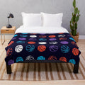 Colorful plush basketball pattern blanket