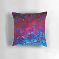 Colorful abstract painting with ombre waves in purple, blue, and pink hues