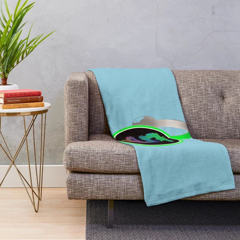 Colorful dragon plush blanket