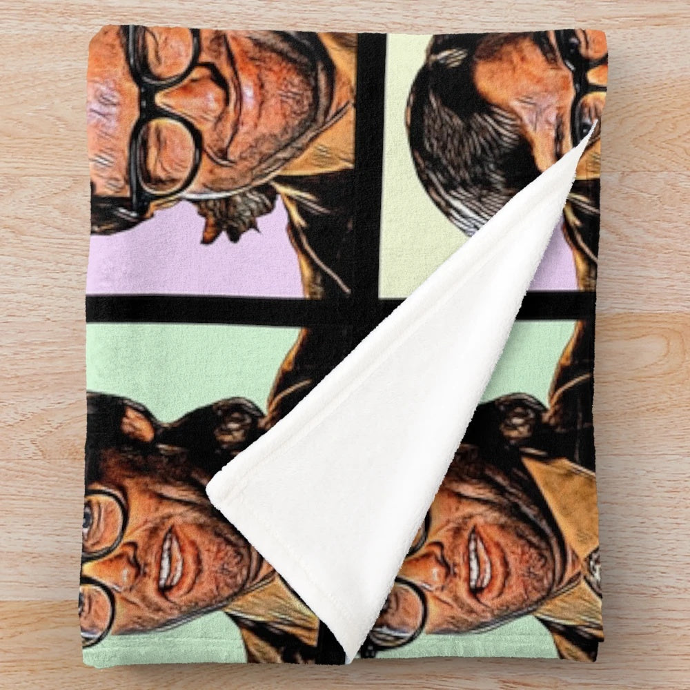 Colourful plush blanket inspired by 80s cult movie Big Trouble in Little China