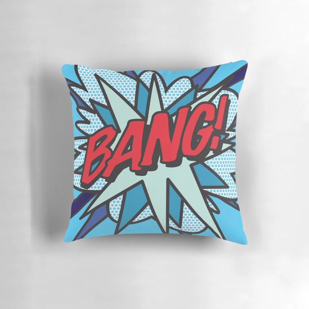 Colorful and eye-catching comic book pop art design pillow