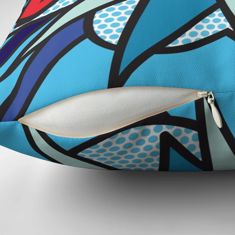 Colorful and eye-catching comic book pop art design pillow