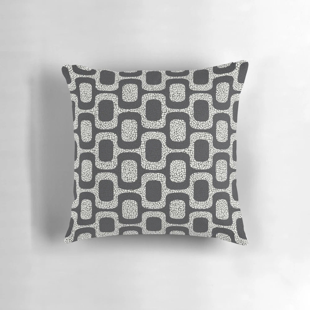 Colorful Ipanema Sidewalk Pillow showcasing the iconic Copacabana Beach in Rio de Janeiro, Brazil