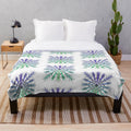 Plush blanket with a vibrant crystal zentangle gradient design