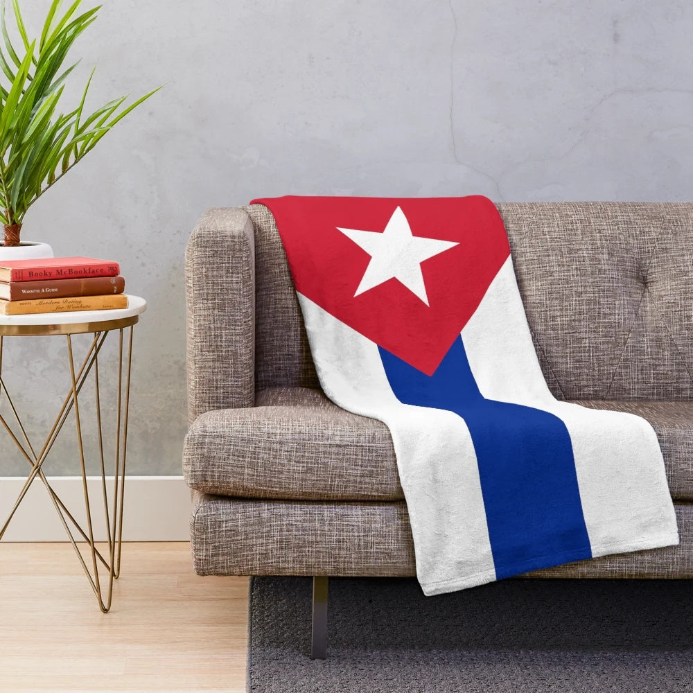 Cozy plush blanket featuring the vibrant colors of the Cuban flag