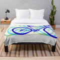 Cycling inspired plush blanket with vibrant 3D color design