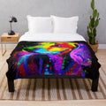 Colorful dachshund dog pop art design on plush blanket