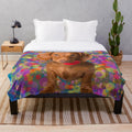 Vibrant dachshund plush blanket