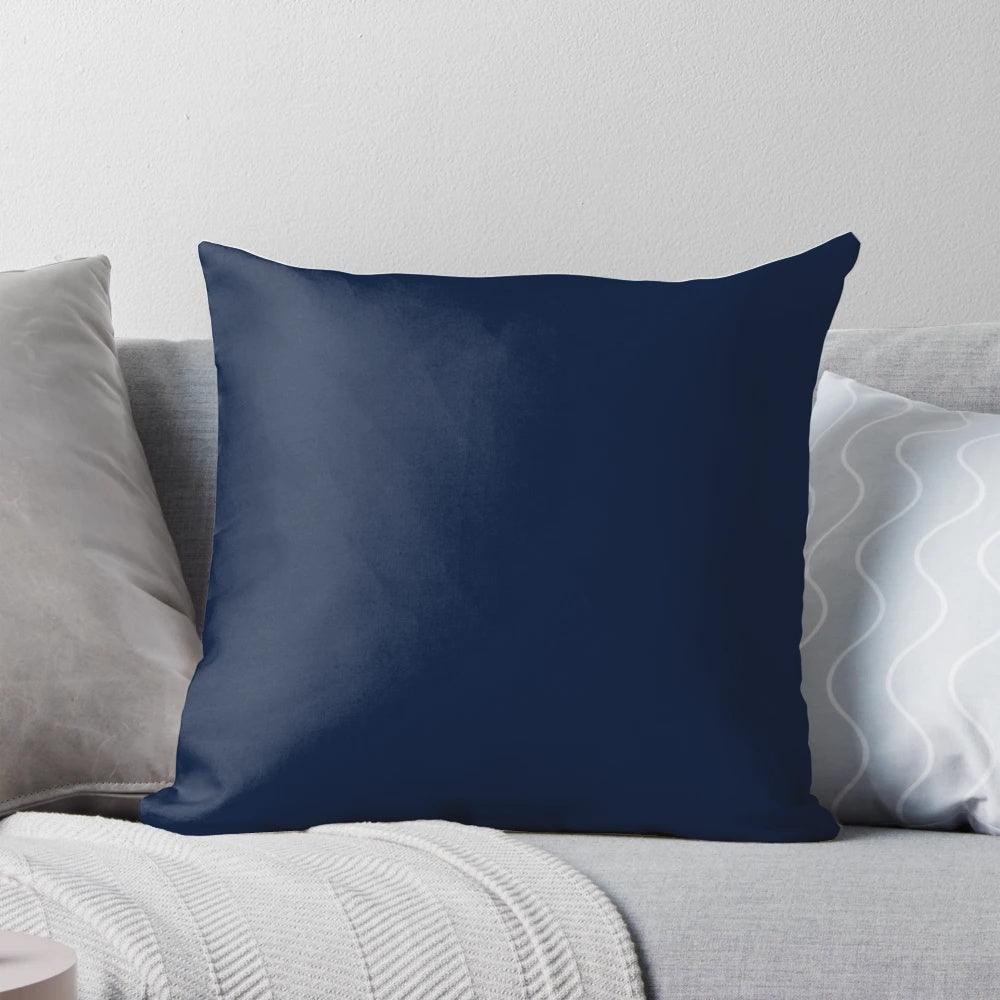 A plush, solid color pillow in a vibrant dark blue/maastricht blue shade, perfect for adding a modern, stylish accent to your bedroom or living room.