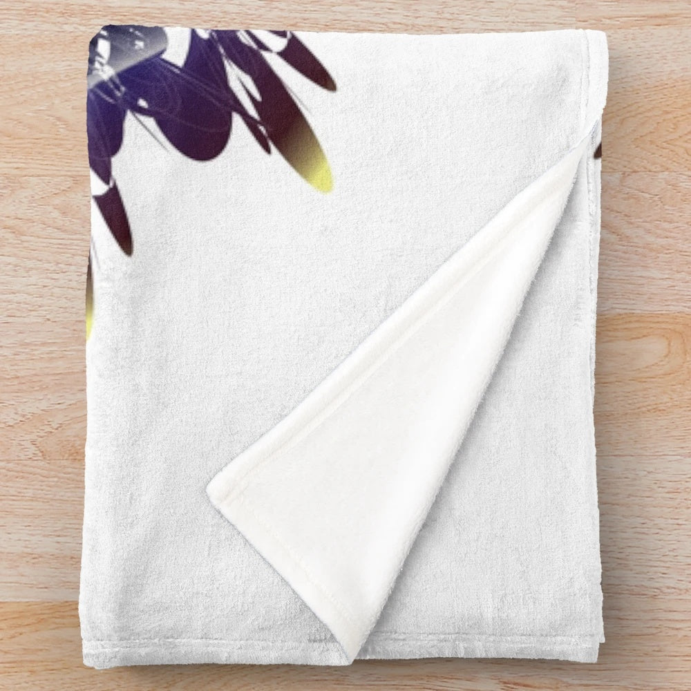 Vibrant and contemporary plush blanket with abstract geometric design