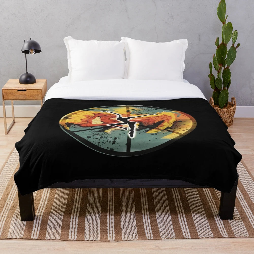 Dave Matthews Band inspired plush blanket with fire dancer artwork