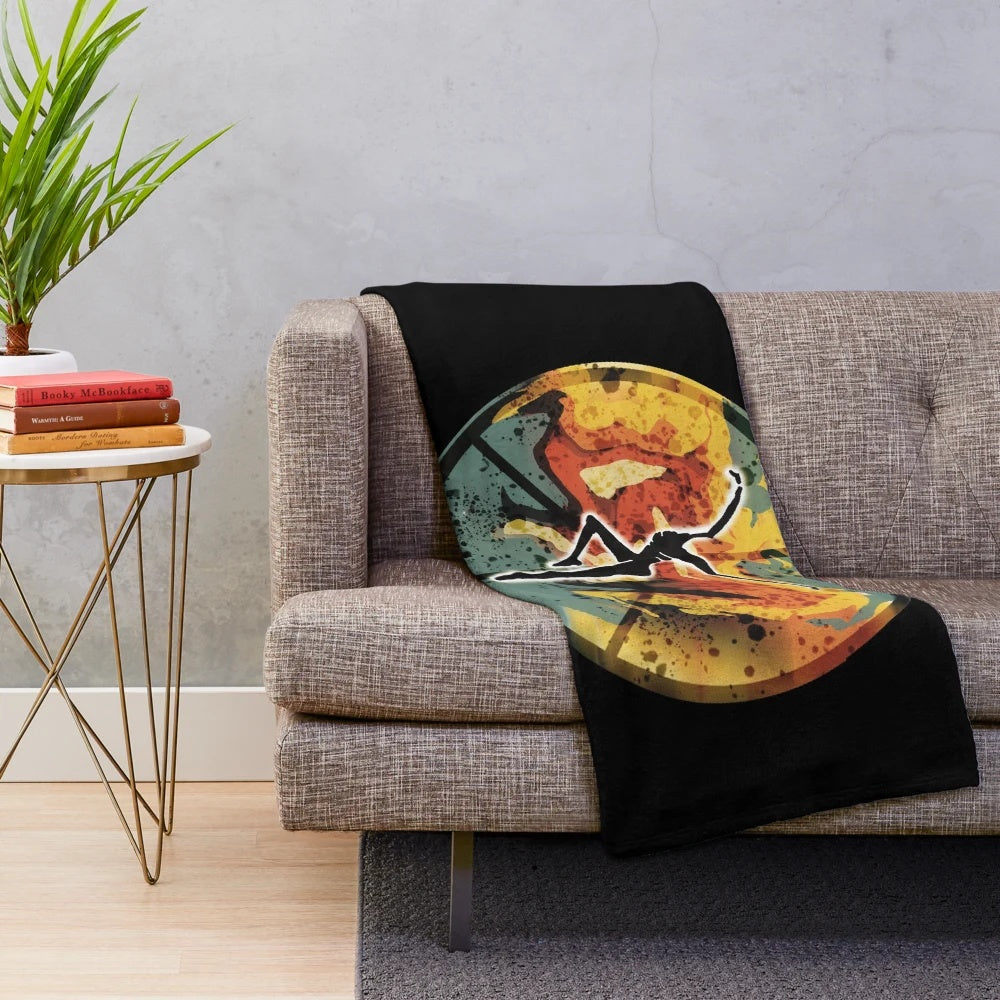 Dave Matthews Band inspired plush blanket with fire dancer artwork