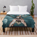 Colorful abstract dragon design plush blanket