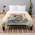 Colorful dragon sushi plush blanket with Japanese kaiju-inspired design