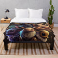Colorful eeveelution art plush blanket featuring beloved anime characters