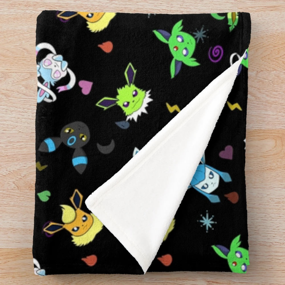 Shiny Eeveelutions type pattern plush blanket