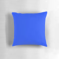 Vibrant electric blue pillow with a solid, matte finish for a sophisticated, modern decor accent.