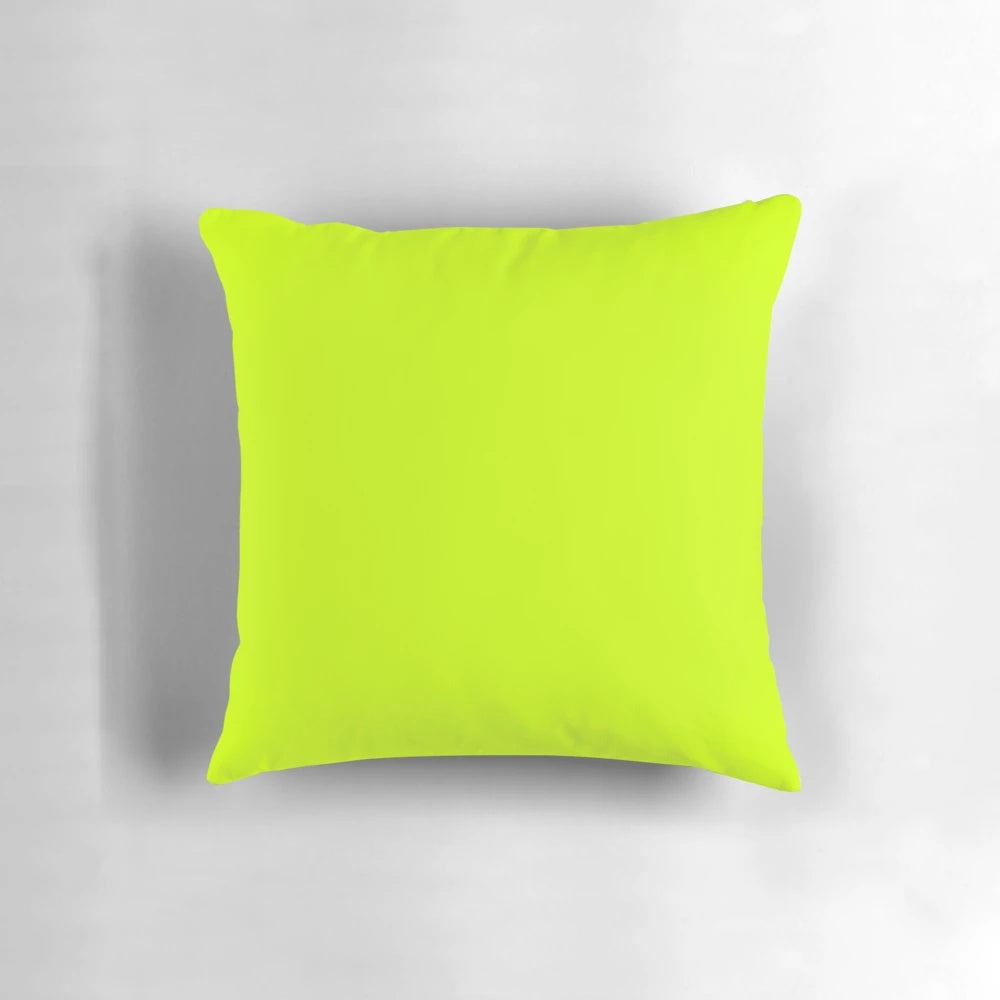 A vibrant electric lime green solid color accent pillow for a stylish home decor touch.