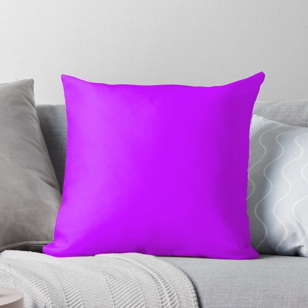 Vibrant electric purple solid color throw pillow