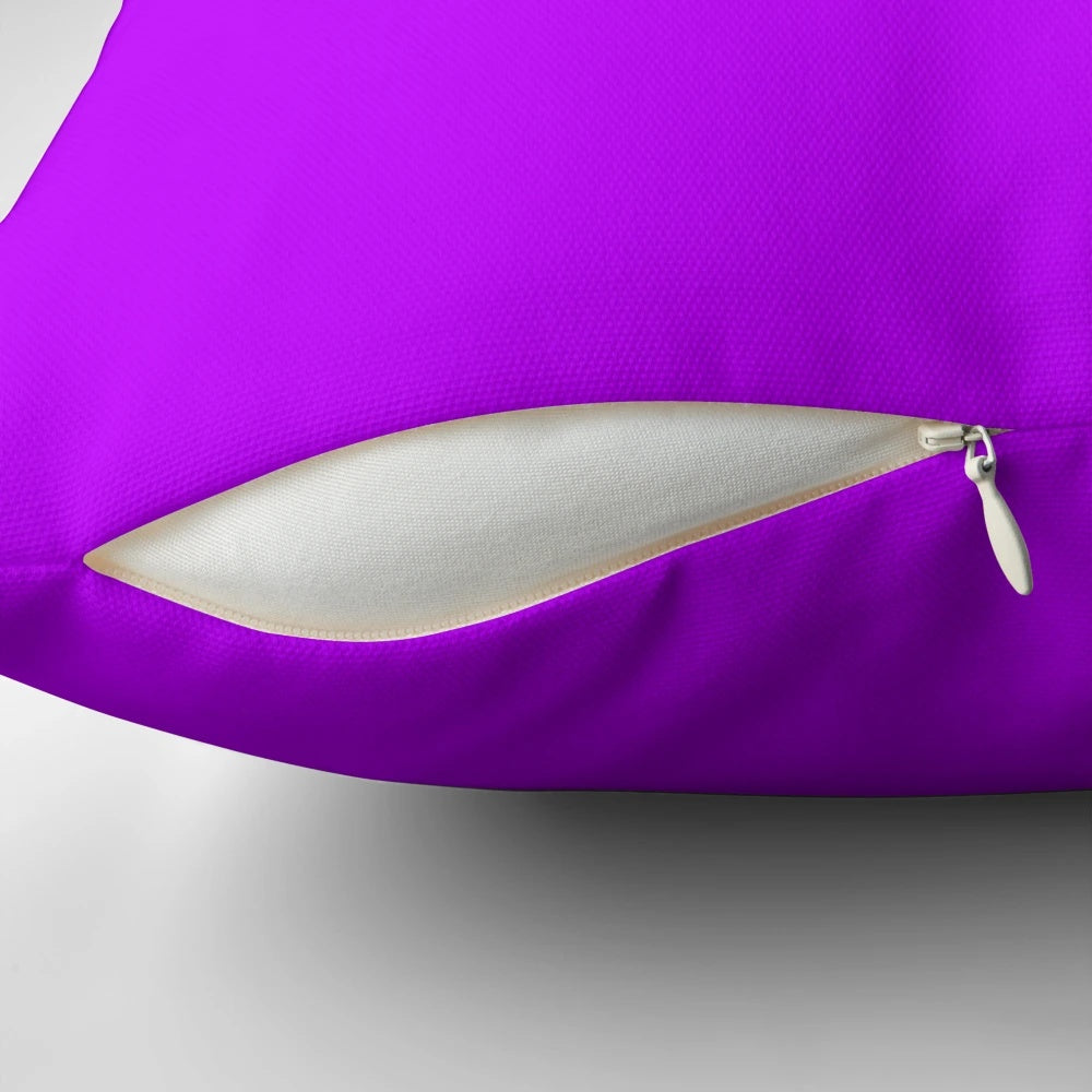 Vibrant electric purple solid color throw pillow