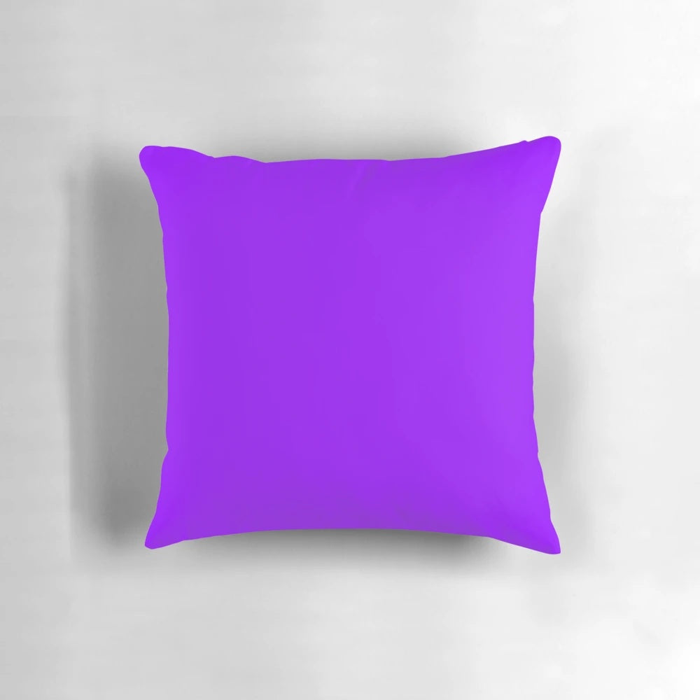 A vibrant electric violet and neon violet solid color block pillow by OzCushions