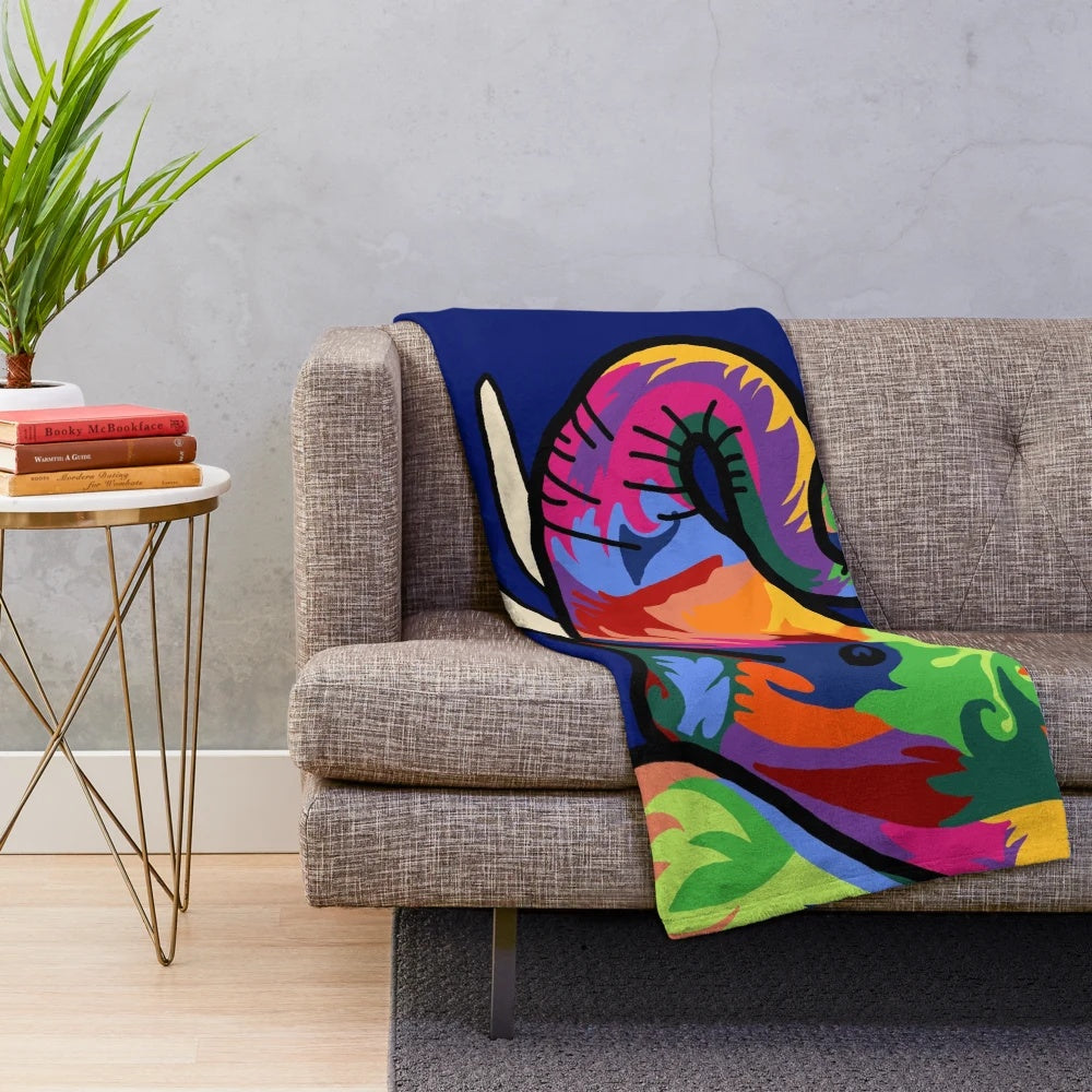 Colorful elephant plush blanket