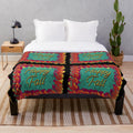 Colorful hand-drawn fall leaves plush blanket