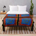 Colorful fall leaves plush blanket with hand drawn design